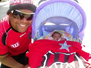 Cláudio e a filha Lara Rodrigues na torcida pela recuperação do “rubro-negro” 