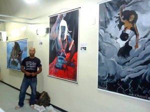 Artista visual e quadrinista Jonas Fernando Martins Santos na FaE/UFPel