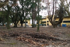 A situação do momento na Praça Cipriano Barcelos é essa: um canteiro de obras