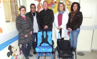 HUSFP :  Cadeiras de roda doadas para os pequenos pacientes da pediatria