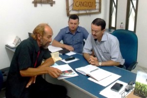 Reunião com Michel Reiznault e Paulo Peres na Prefeitura de Canguçu