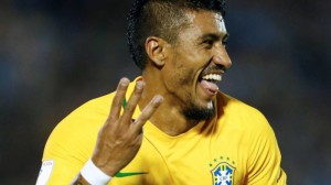 Paulinho: um, dois, três gols na goleada do Brasil em Montevidéu