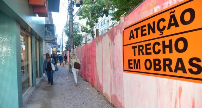 Obras do calçadão estão dentro do prazo