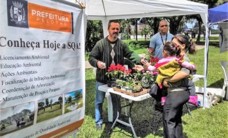 Evento realiza troca de lixo eletrônico por uma muda de flores