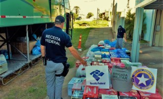 ÔNIBUS DE TURISMO : Receita Federal apreende 1400 garrafas de bebidas em Jaguarão