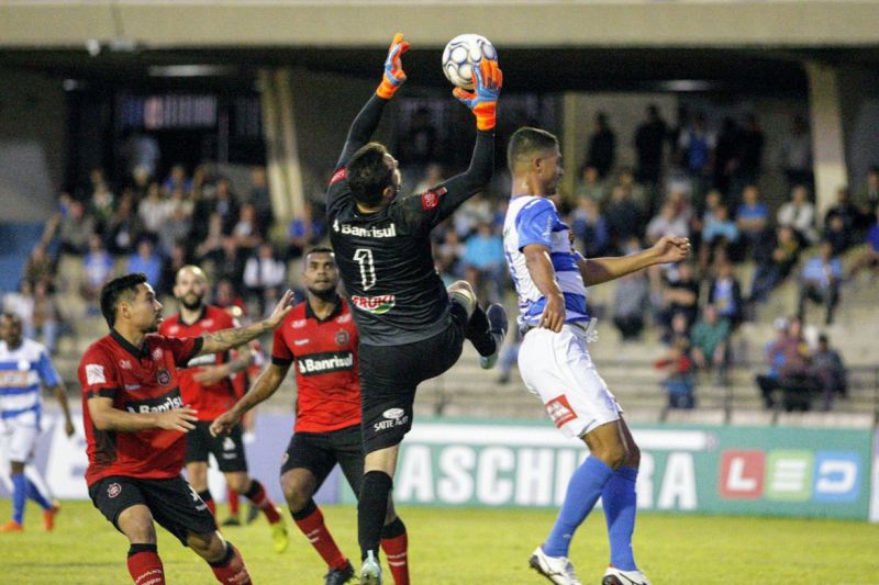 Pitol pega no alto: goleiro foi espetacular novamente no empate por 1 a 1 com o São Bento