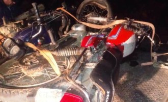 Colisão entre motos com vítima fatal