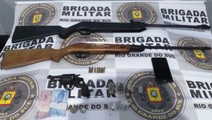 Armas apreendidas pela BM em São Lourenço