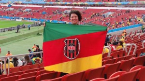 Érica levou o amor pelo Xavante ao Beira-Rio na Copa do Mundo