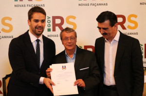EDUARDO Leite, deputado Pedro Pereira e o Chefe da Casa Civil Otomar Vivian