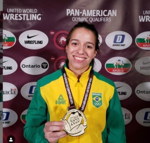 Giulia Penalber, medalhista de ouro da Luta no Pan