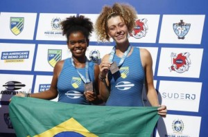 Mariana e Evelen, medalhistas sul-americanas no Rio de Janeiro em 2019 Foto: Sátiro Sodré / CBR
