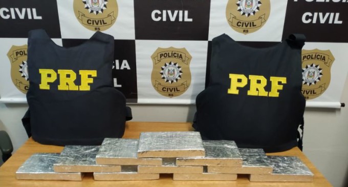 PRF e Polícia Civil prendem traficantes e apreendem 10 quilos de cocaína em Pelotas