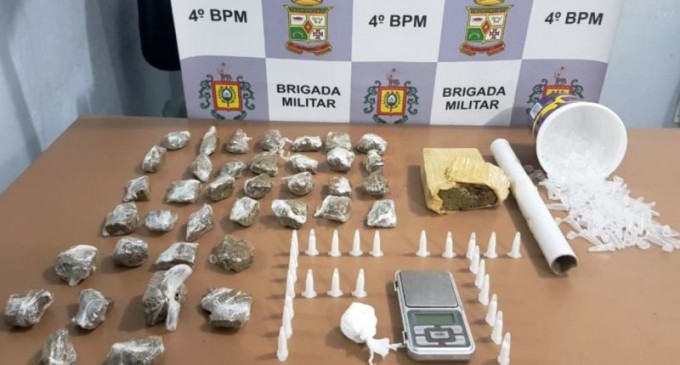 PESTANO : Brigada prende traficante  com maconha e cocaína