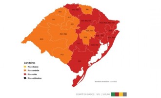 Mapa definitivo da 10ª rodada do Distanciamento mantém Pelotas e outras 9 regiões em vermelho