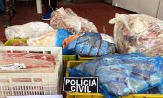 POLÍCIA CIVIL :  Açougueiro é preso com  carne imprópria à venda