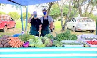Famílias de agricultores fortalecem o ponto de comercialização