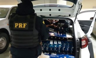 CONTRABANDO : PRF apreende 800 litros de bebidas alcóolicas