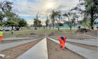 Obras no canteiro central da Duque em andamento no trecho 4