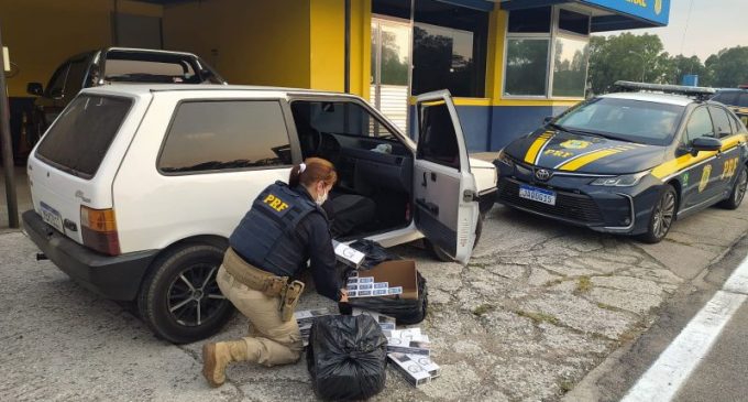 PRF prende mulher transportando cigarros contrabandeados em Pelotas