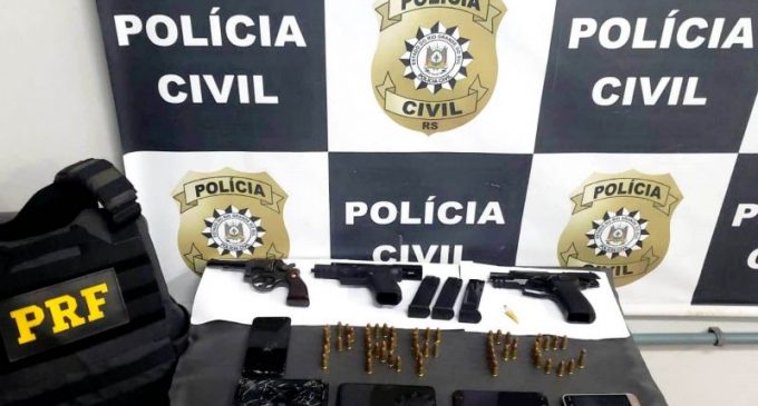 FLAGRANTE :  Grupo criminoso é preso  com armas no Laranjal