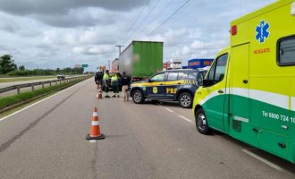 PRF atende acidente fatal envolvendo ciclista e caminhão em Pelotas