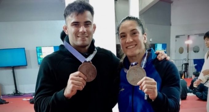 Gaúcha Mayra Aguiar e Rafael Macedo são bronze no World Masters de Judô