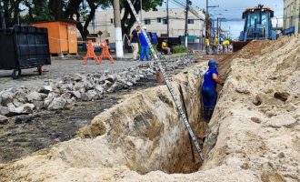 Sanep constrói rede de esgoto no Centro