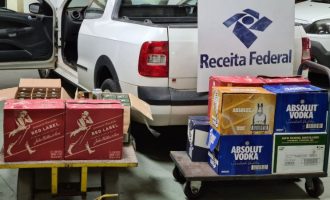Receita Federal apreende 140 litros de bebidas estrangeiras