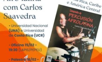 Percussionista de Costa Rica realiza oficina e palestra na UFPel