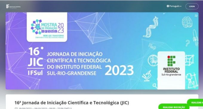 Abertas as inscrições da 16ª Jornada de Iniciação Científica e Tecnológica do IFSul