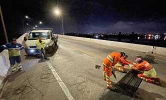 Obras de recuperação na Ponte sobre o Canal São Gonçalo