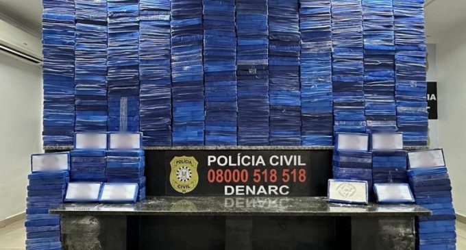 Polícia Civil realiza maior apreensão de cocaína da história da instituição