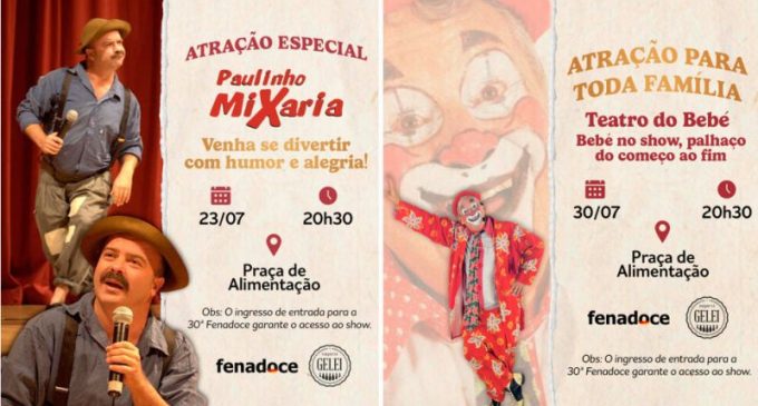 30ª Fenadoce anuncia shows nativistas e de humor