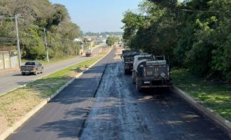 Obras na Av. Francisco Caruccio chegam na etapa da pavimentação