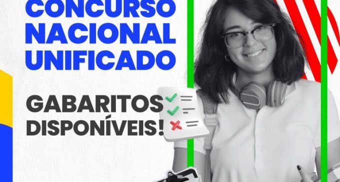 Gabarito das provas objetivas já está disponível no site do Concurso Nacional Unificado