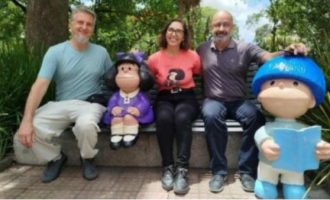 Pelotas ganha escultura de Mafalda em comemoração aos 40 anos do CLC