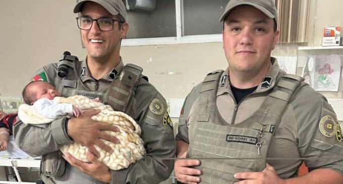 PM’s auxiliam no salvamento de bebê de apenas 6 dias