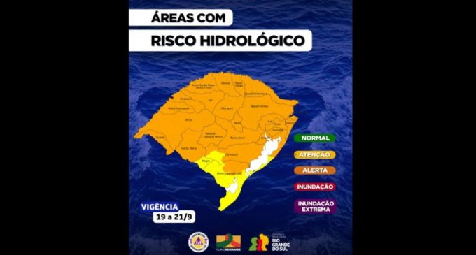 Rio Grande do Sul terá tempestades com chuva, raios, granizo e rajadas de vento intensas no final da semana