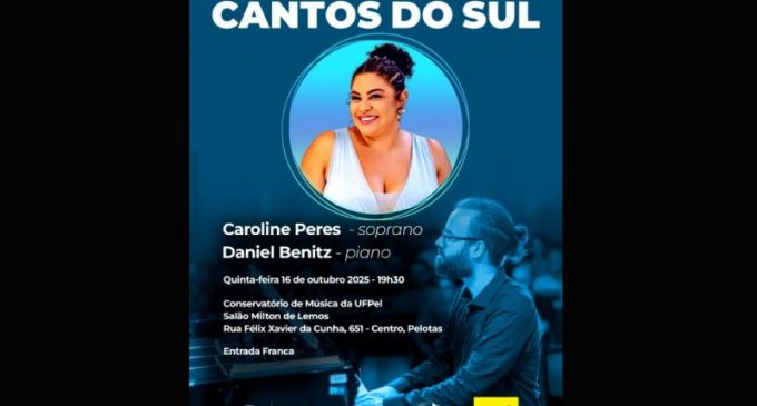Recital Cantos do Sul será realizado no Conservatório