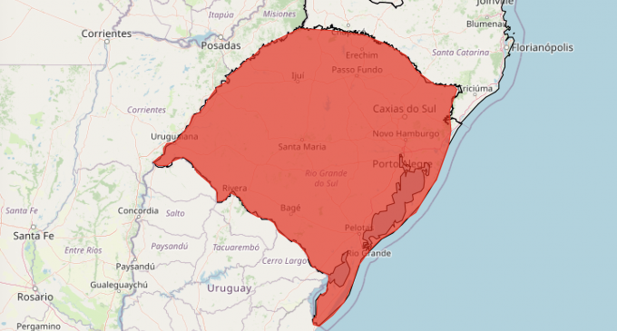 Alerta vermelho para temporais no RS