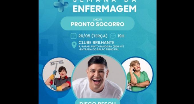 Semana da Enfermagem do Senac Pelotas terá show com o comediante Diego Besou