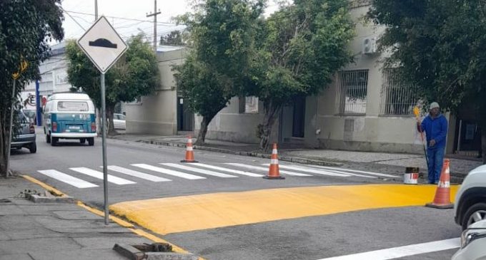 STT intensifica revitalização da sinalização viária em Pelotas